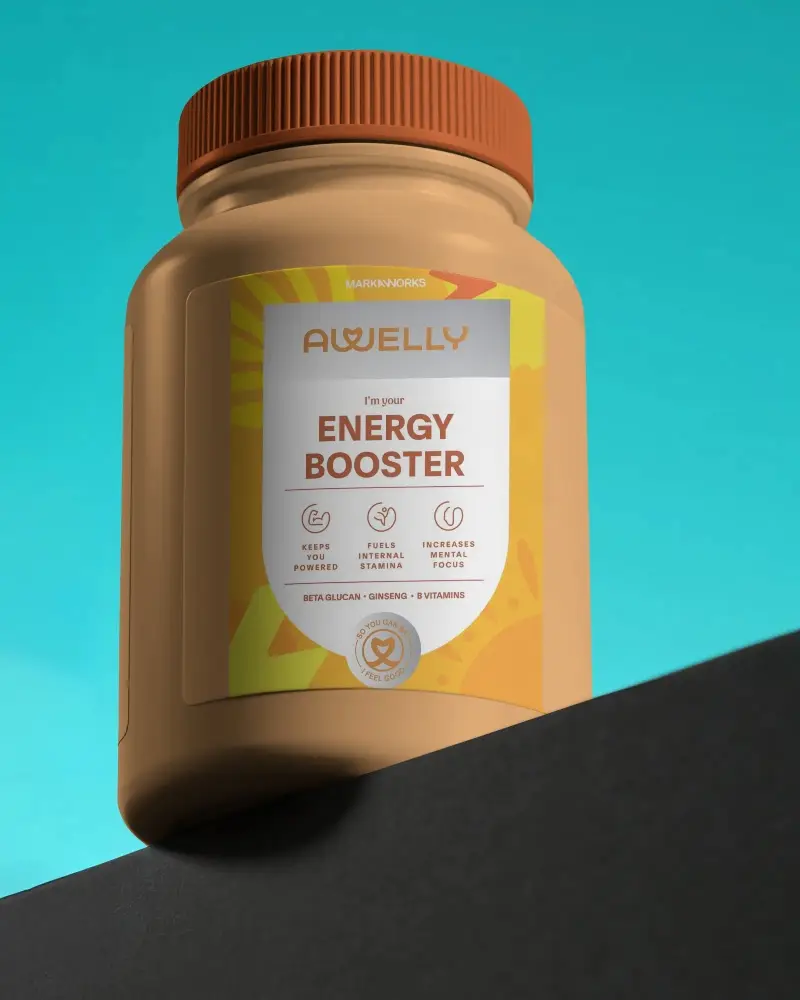 Modern Bottle Mockup For Supplements Or Vitamins Packaging Design Showcase And Presentation