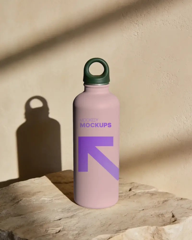 Eco Friendly Reusable Water Bottle Mockup For Branding And Promotional Purposes In Minimalist