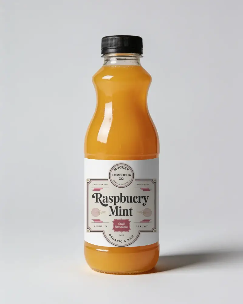 Plastic Bottle Mockup For Organic Juice Label Design Branding And Packaging Presentations