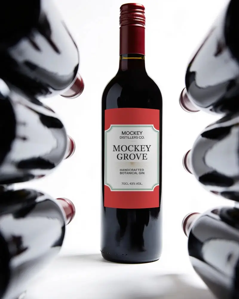 Premium Wine Bottle Mockup With Blank Label Perfect For Design Presentation And Branding Use