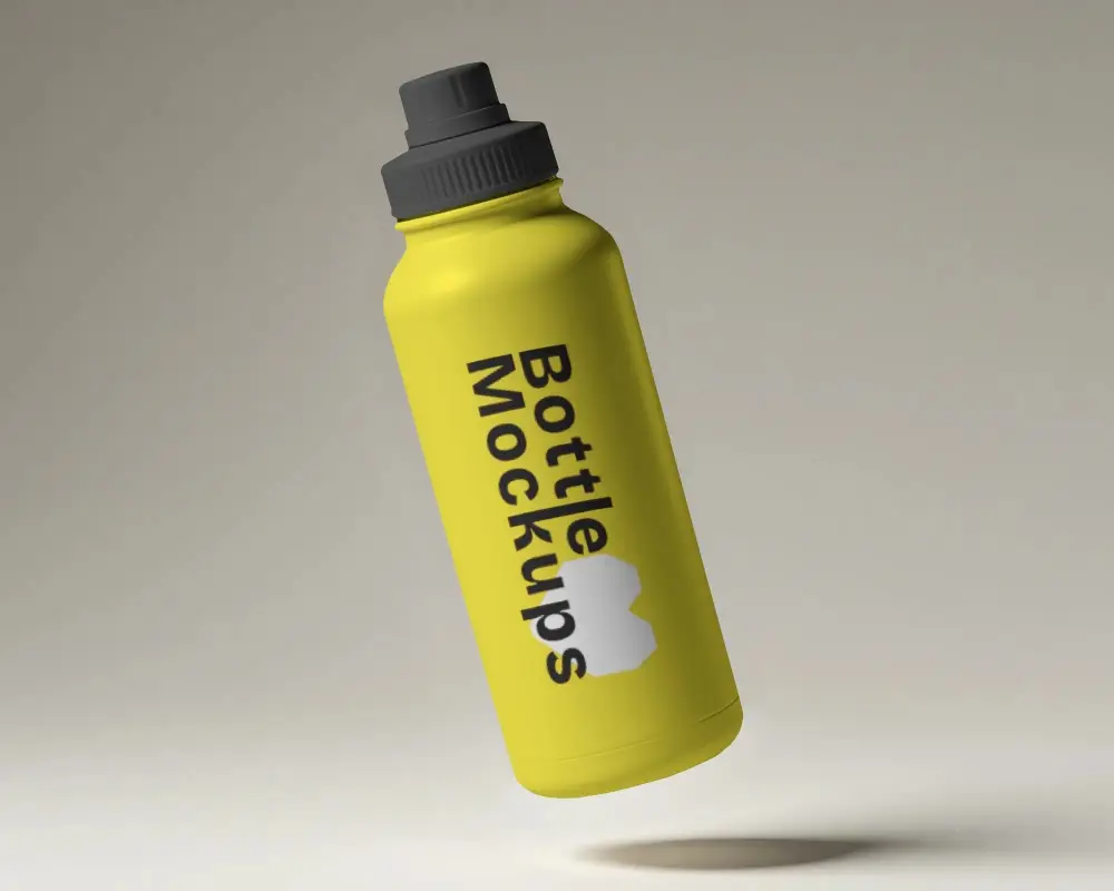 Water Bottle Mockup For Clean Hydration Product Branding And Custom Label Design Presentation