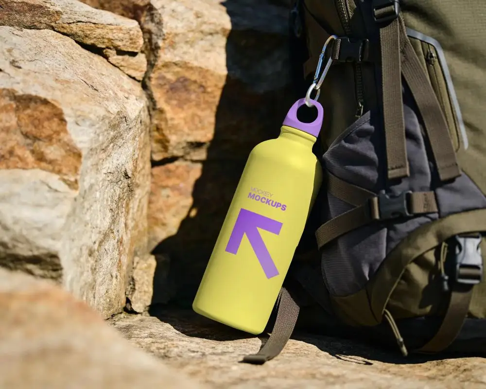 Portable Reusable Bottle Mockup For Camping And Travel Accessory Promotion