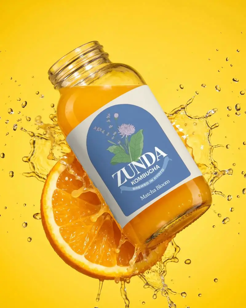 Premium Juice Bottle Mockup With Label And Fresh Citrus Splash Background