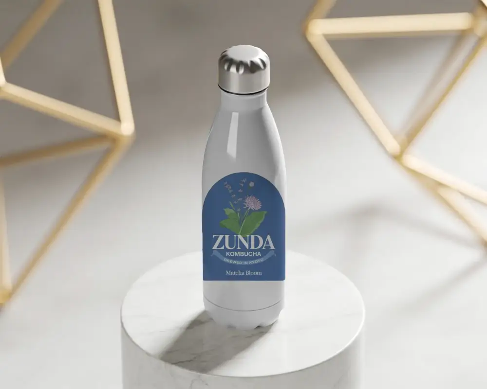 Portable Stainless Steel Bottle Mockup For Custom Branding And Promotional Gifts
