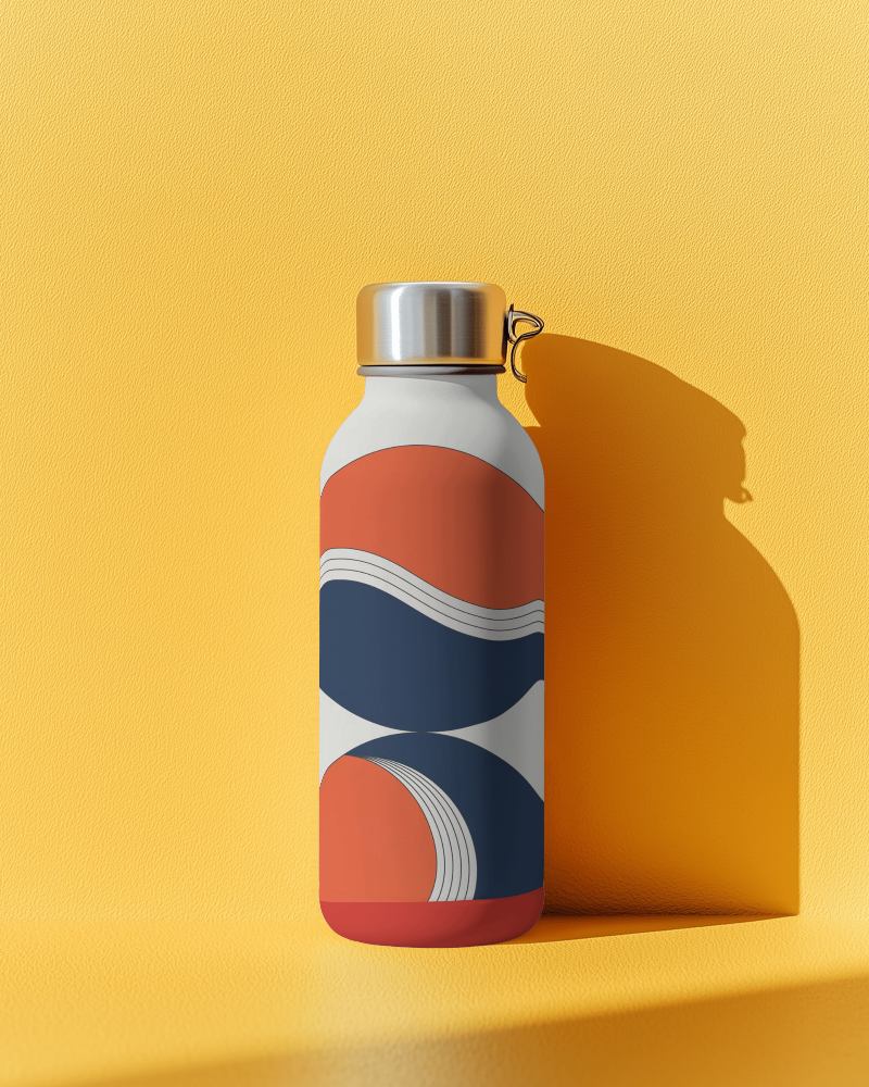 Customizable Sports Bottle Mockup With Premium Branding And Dynamic Modern Label Layout