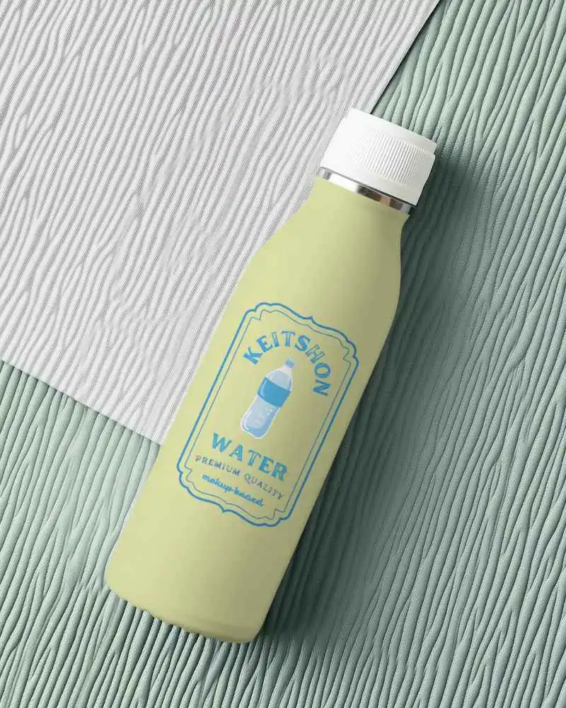 Angled Plastic Bottle Mockup With Clean Cap And Glossy Surface Minimal Lighting Sleek And Modern Packaging Display