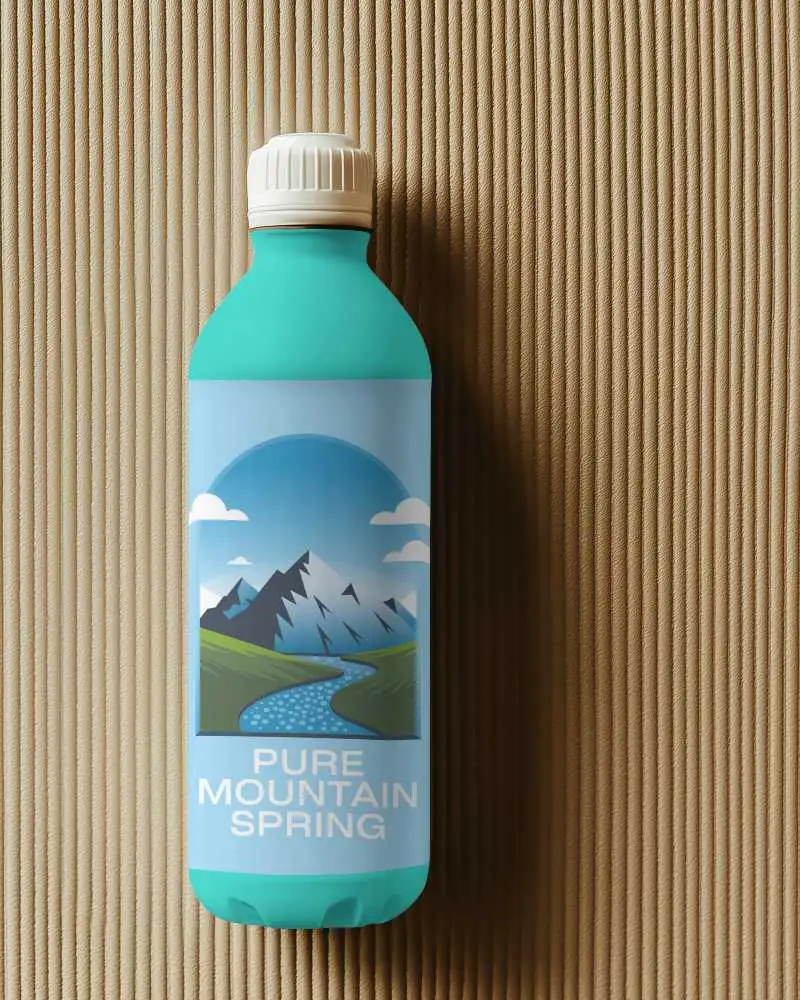 Front View Plastic Bottle Mockup With Textured Cap And Rounded Base Smooth Surface Clean Packaging Presentation