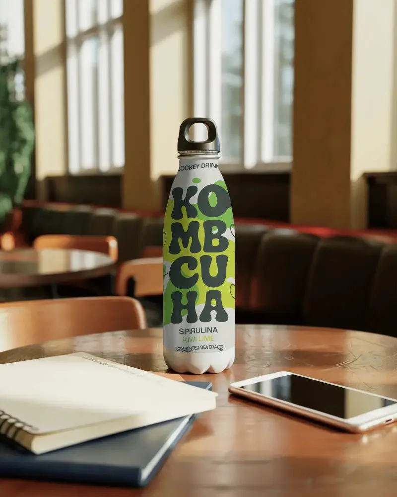 Reusable Stainless Steel Water Bottle Mockup For Outdoors Office And Everyday Hydration Needs