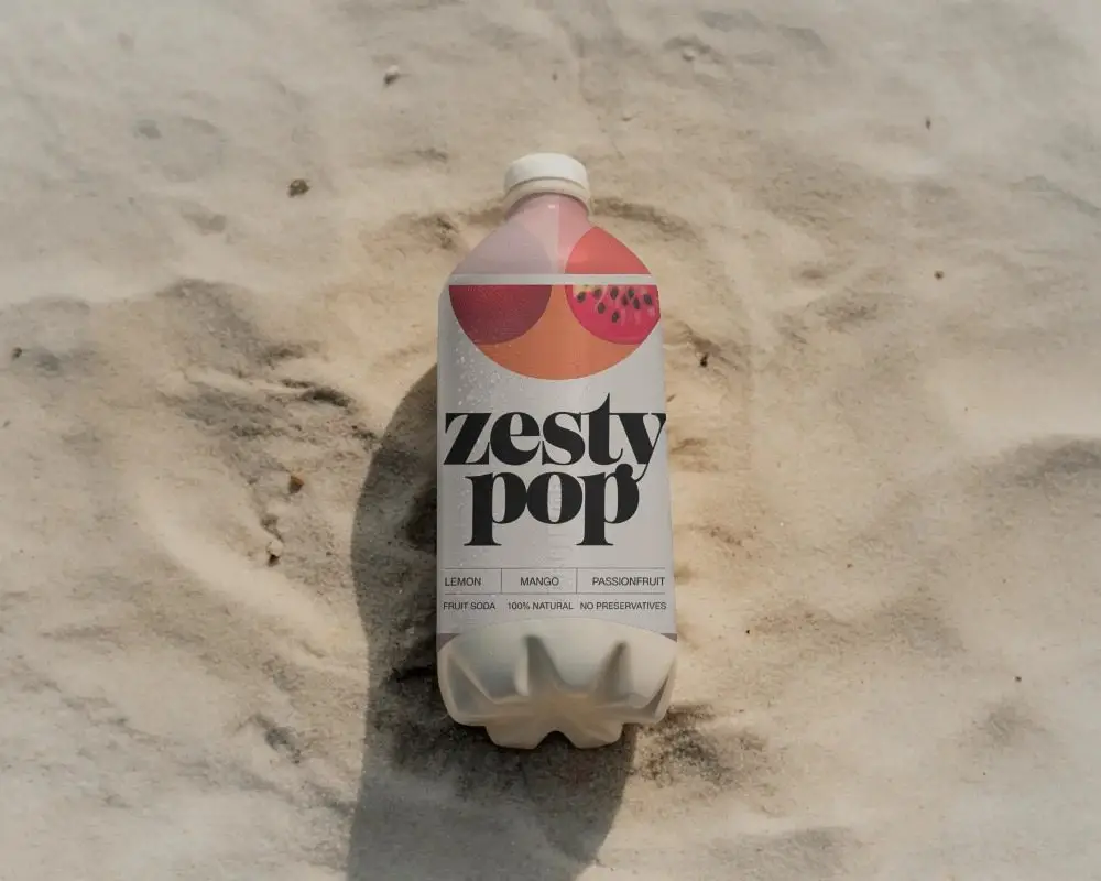 Reusable Water Bottle Mockup With Condensation On Sand Stylish Portable Hydration Container