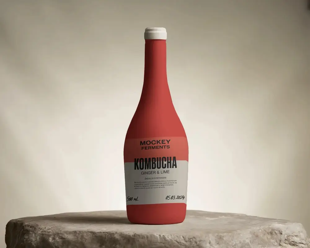 Elegant Minimalist Bottle Mockup For Wine Packaging And Brand Presentation Templates