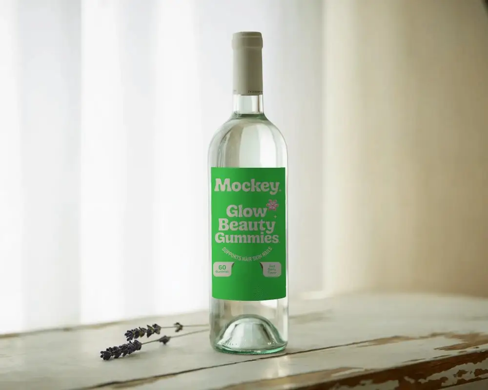 Tall Transparent Bottle Mockup For Custom Label Design With Natural Background Light