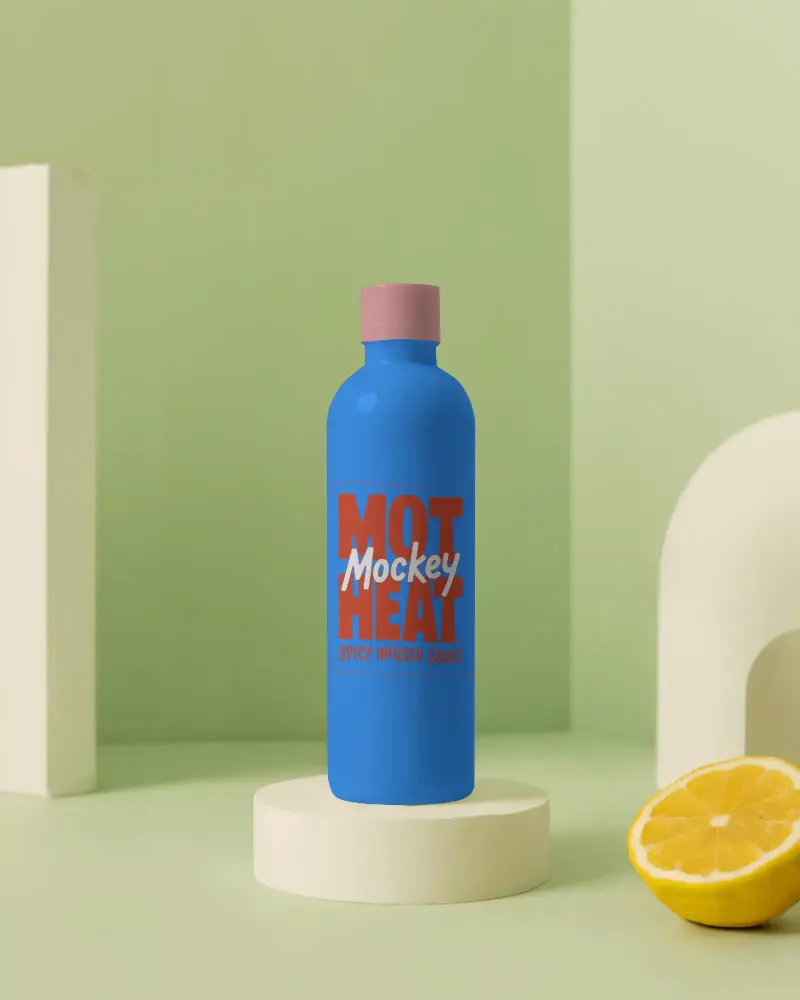 Sleek Minimalist Bottle Mockup For Liquid Products Presentation And Branding Use