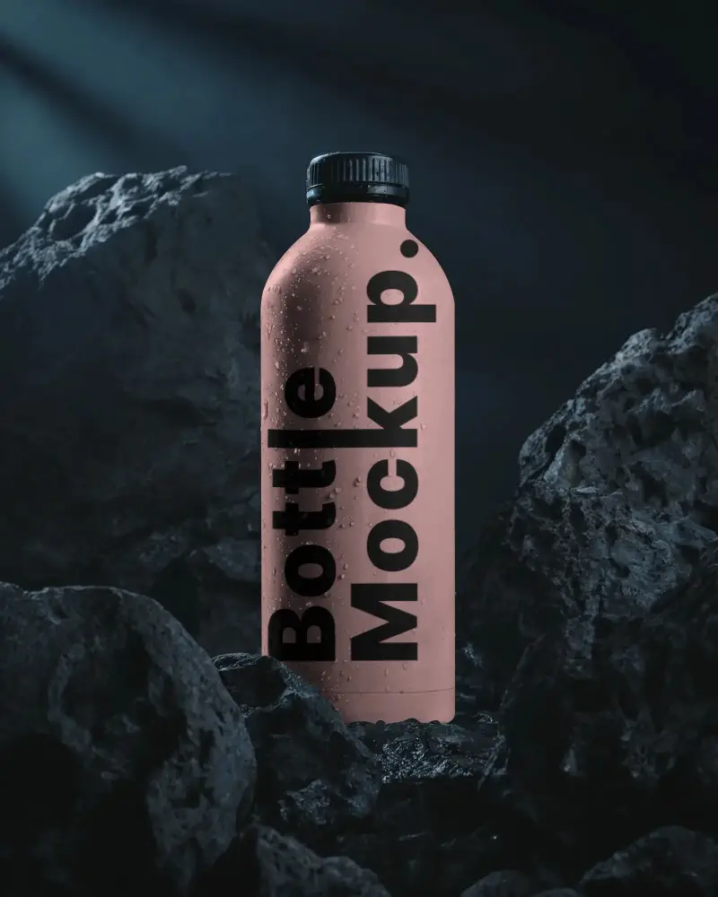 Premium Stainless Steel Bottle Mockup For Eco Friendly Reusable Water Container Branding