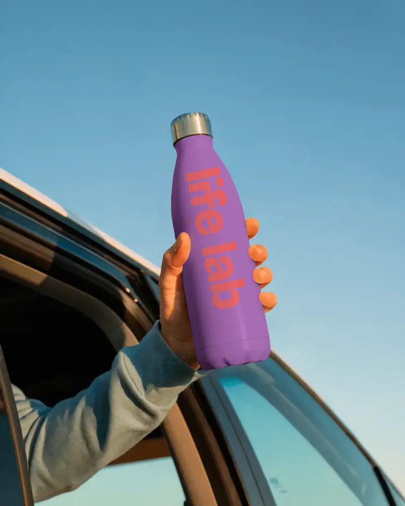 Sleek Reusable Water Bottle Mockup For Outdoor Adventures And Everyday Use Promo