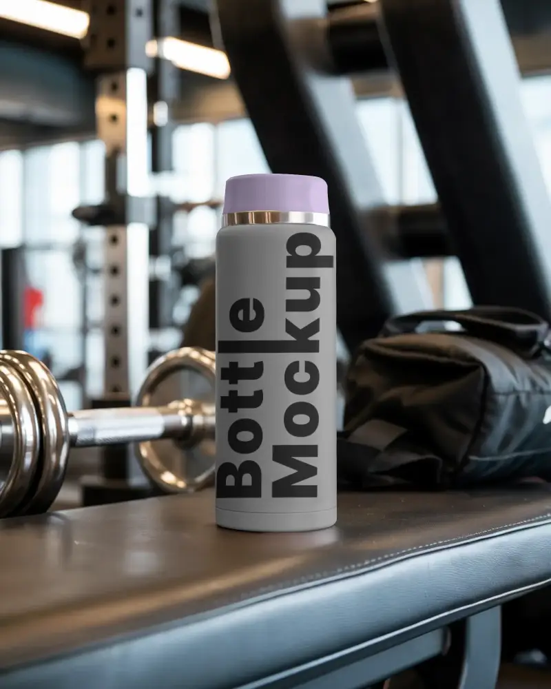 Gym Accessory Stainless Steel Bottle Mockup For Protein Shakes And Hydration During Workouts