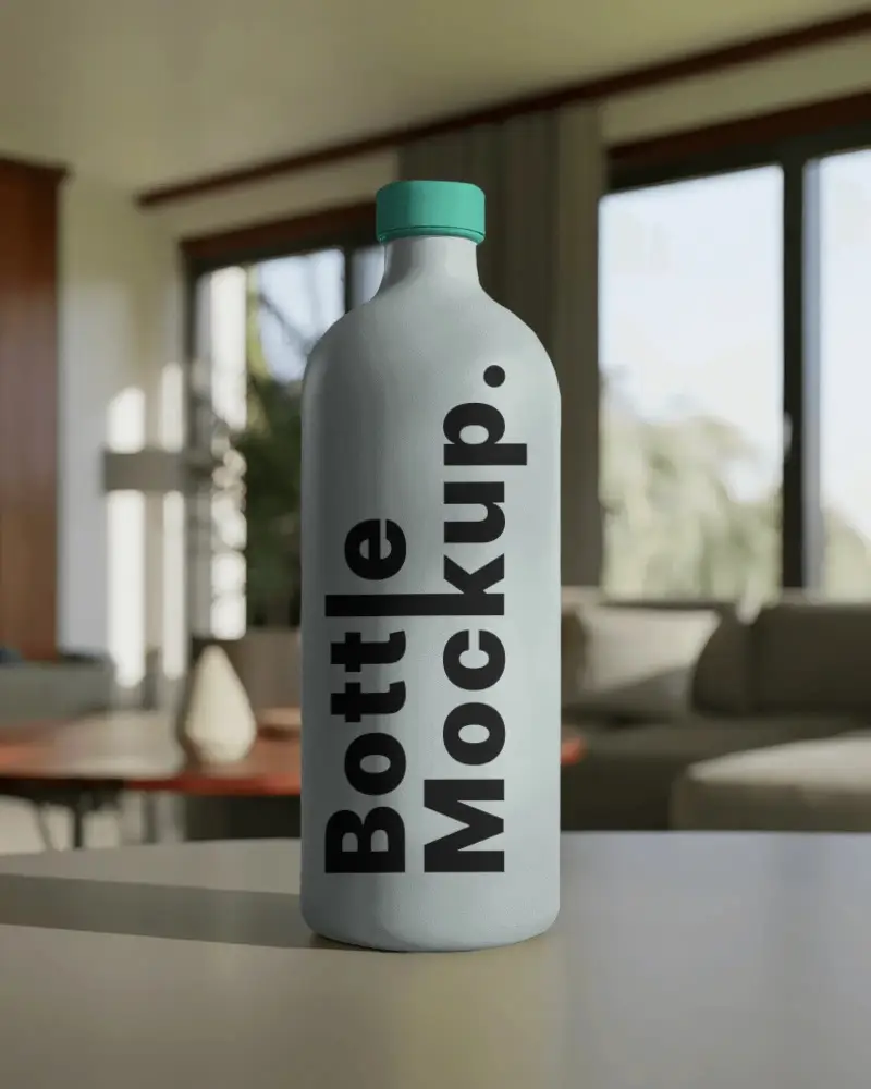 Sleek Minimalist Bottle Mockup For Product Branding And Packaging Design Presentation