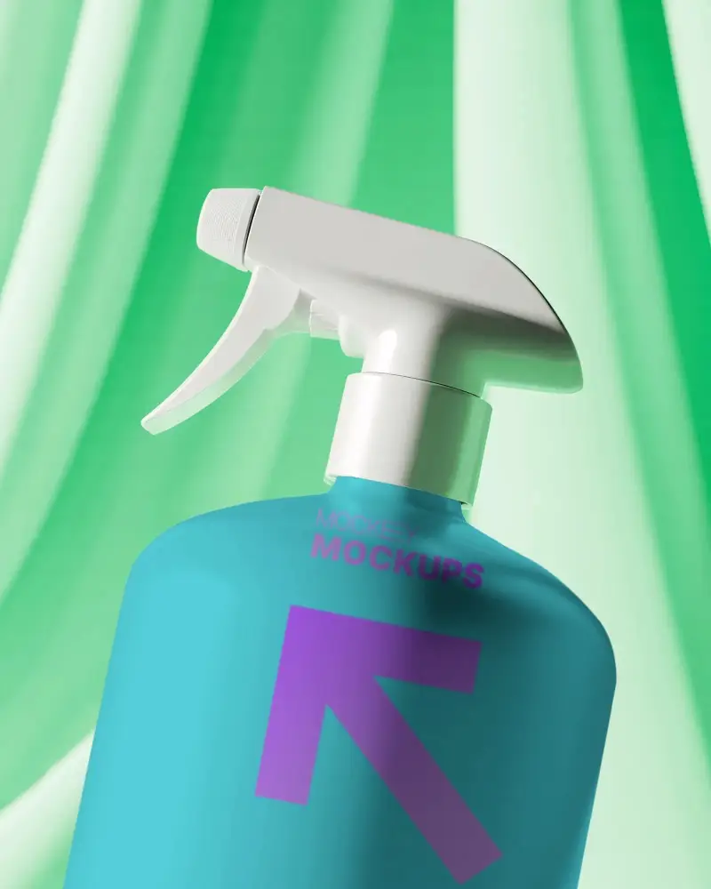 Spray Bottle Mockup For Cleaning Products Packaging Presentation And Branding Showcase