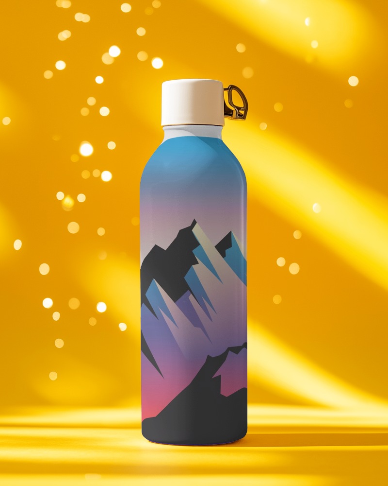 Sleek Plastic Beverage Bottle Mockup High Quality Label Design In Dynamic Lighting