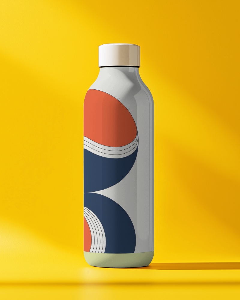 Modern Plastic Bottle Mockup Bright Design With Vibrant Label For Beverages