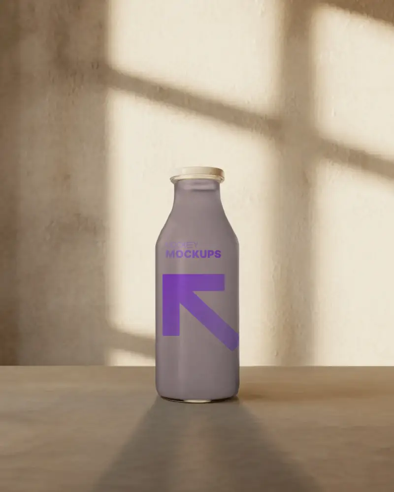 Realistic Bottle Mockup With Shadow Effect For Modern Packaging Concepts