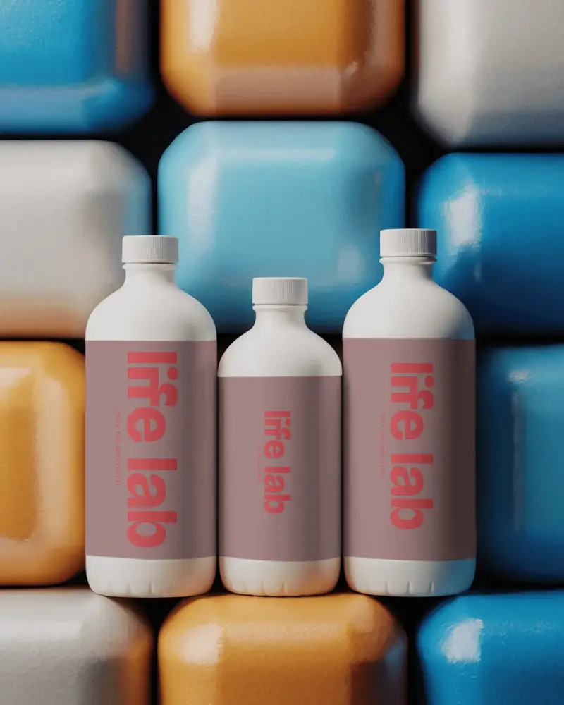 Organic Healthcare Bottle Mockup Showcasing Clean Label Design For Product Branding