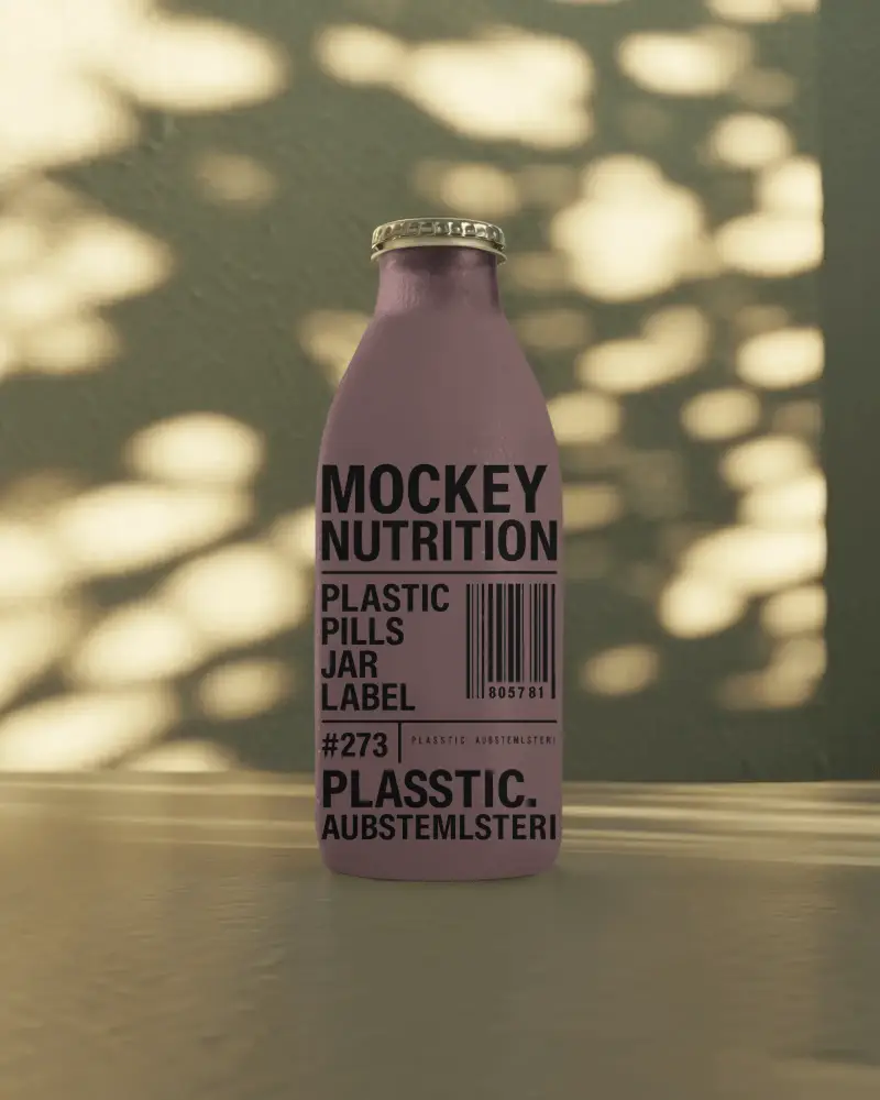 Sleek Glass Bottle Mockup Showcasing Modern Packaging Ideas With Realistic Texture Effect