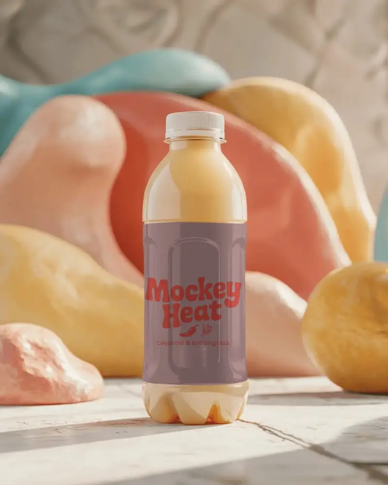 Premium Quality Smoothie Bottle Mockup Design With Blank Label For Branding Use