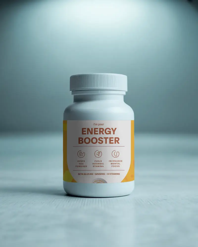 Plastic Pill Bottle Mockup With Ribbed Cap For Pharmaceutical Packaging Design