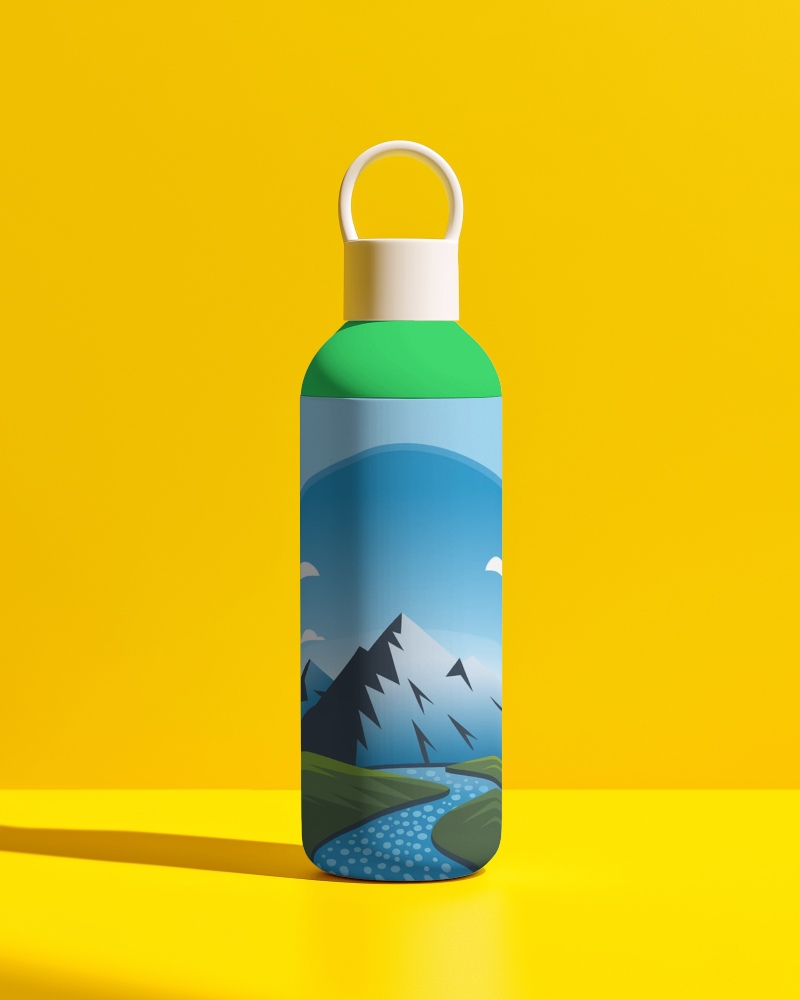 Minimalist Plastic Bottle Mockup High Resolution Label Design For Drink Packaging
