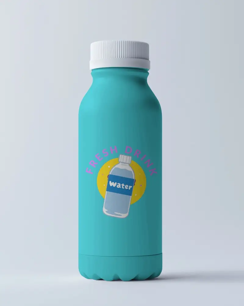 Refreshing Summer Drink Plastic Bottle Mockup With Pineapple And Coconut Graphics Vibrant Packaging Idea