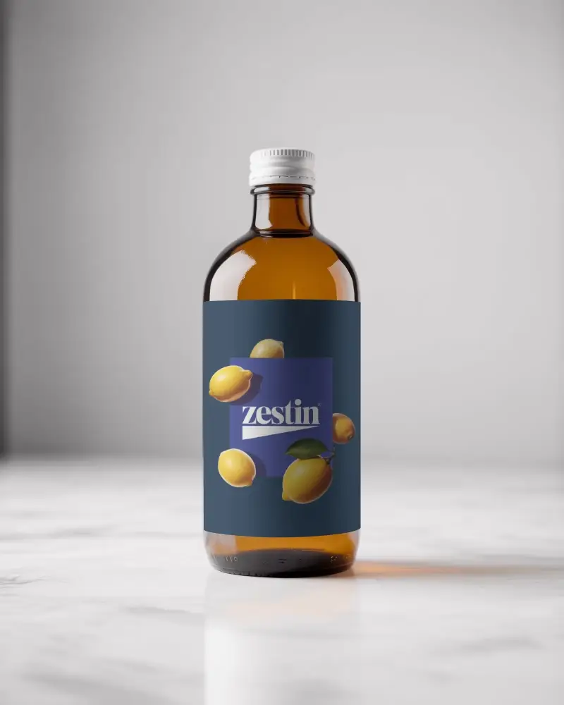 Amber Glass Pharmaceutical Bottle Mockup With White Cap Ideal For Medical And Healthcare Packaging