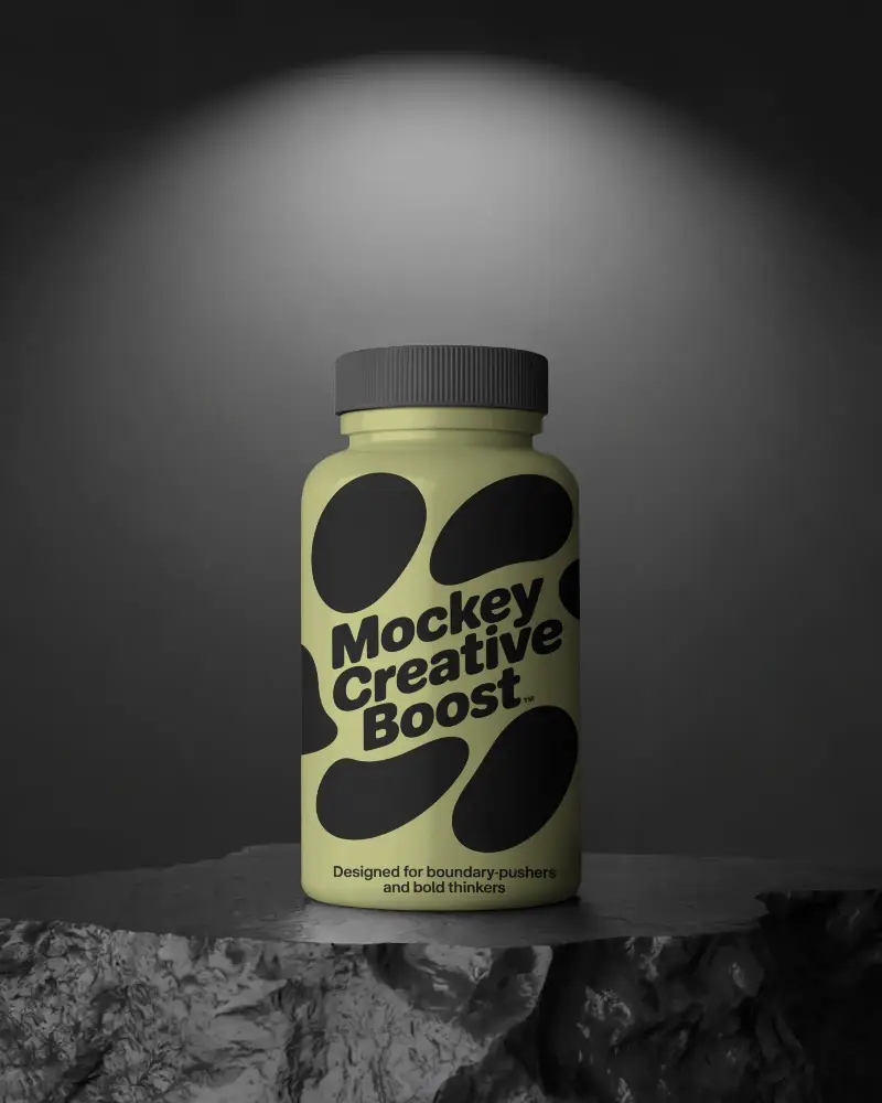 Premium Plastic Supplement Bottle Mockup Ideal For Vitamin Or Nutritional Product Packaging