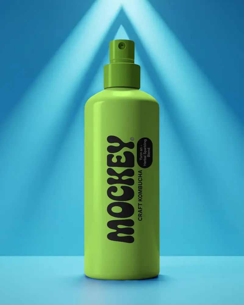 Realistic Spray Bottle Mockup With Detachable Pump Cap Branding And Packaging Design