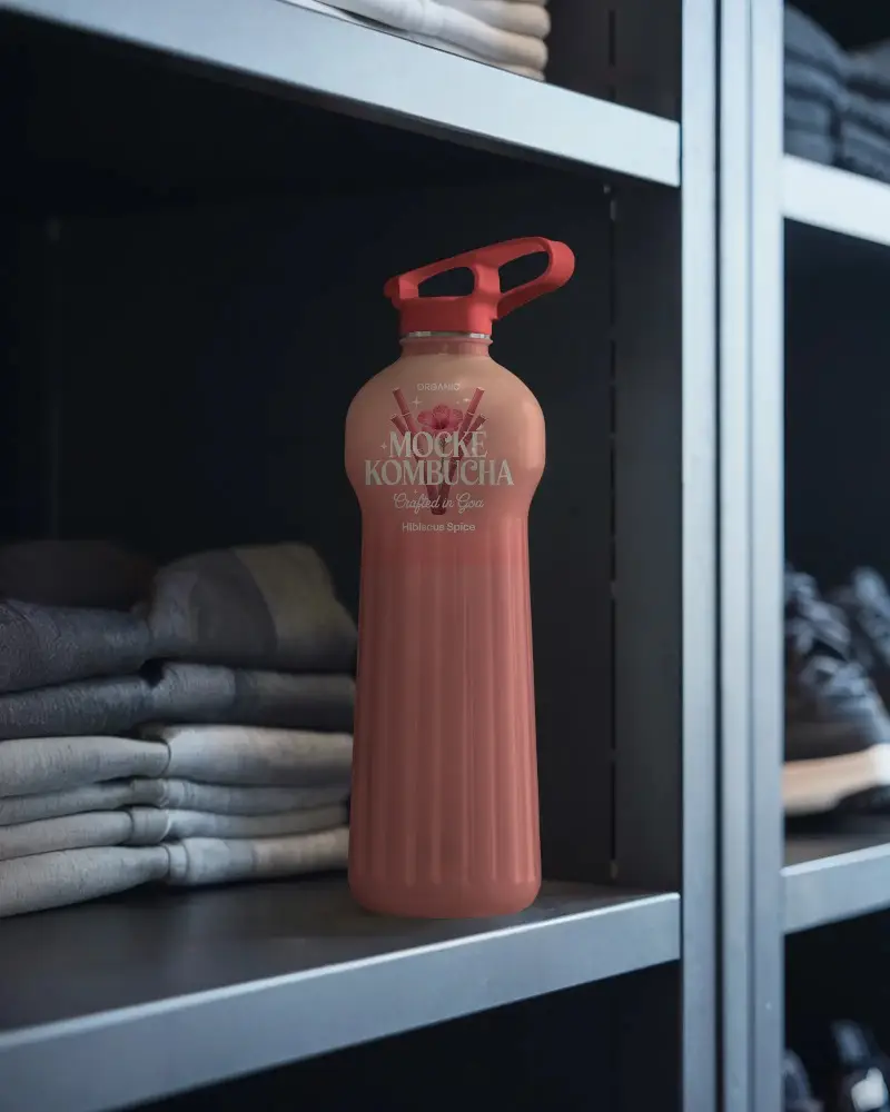 Reusable Sports Water Bottle Mockup With Easy Carry Handle For Outdoor And Gym Use