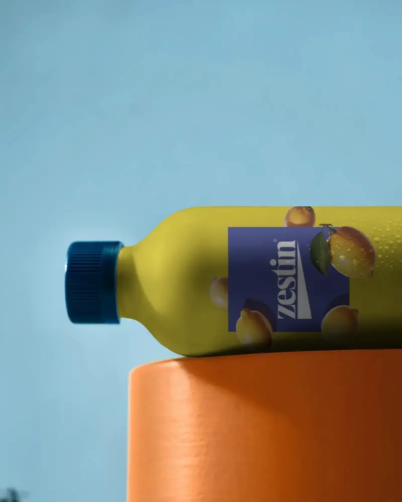 Sleek Horizontal Bottle Mockup For Product Packaging Display And Design Presentation Use