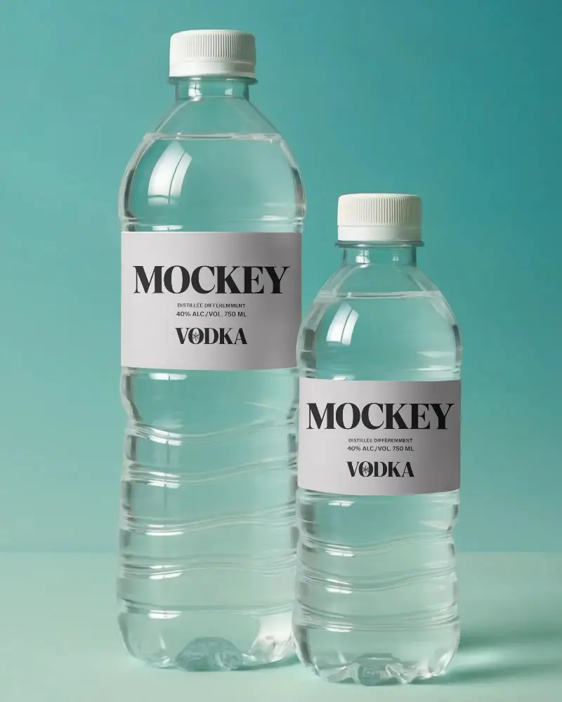 Plastic Water Bottle Mockup With Blank Label For Product Branding And Customization Design