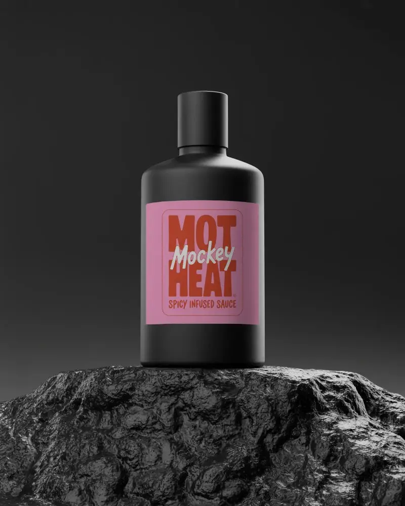 Luxury Bottle Mockup With Minimalist Label For Cosmetic Or Perfume Brand Presentation