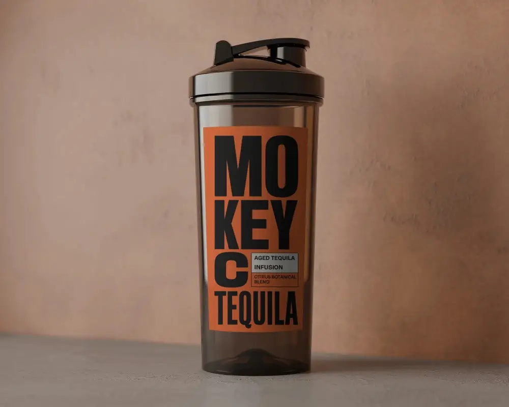 Portable Plastic Mockup Shaker Bottle Ideal For Mixing Supplements And Nutritional Drinks