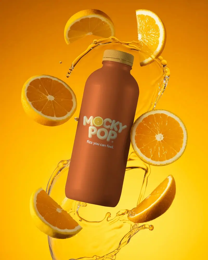 Natural Citrus Infused Drink Packaging Bottle Mockup Design For Marketing