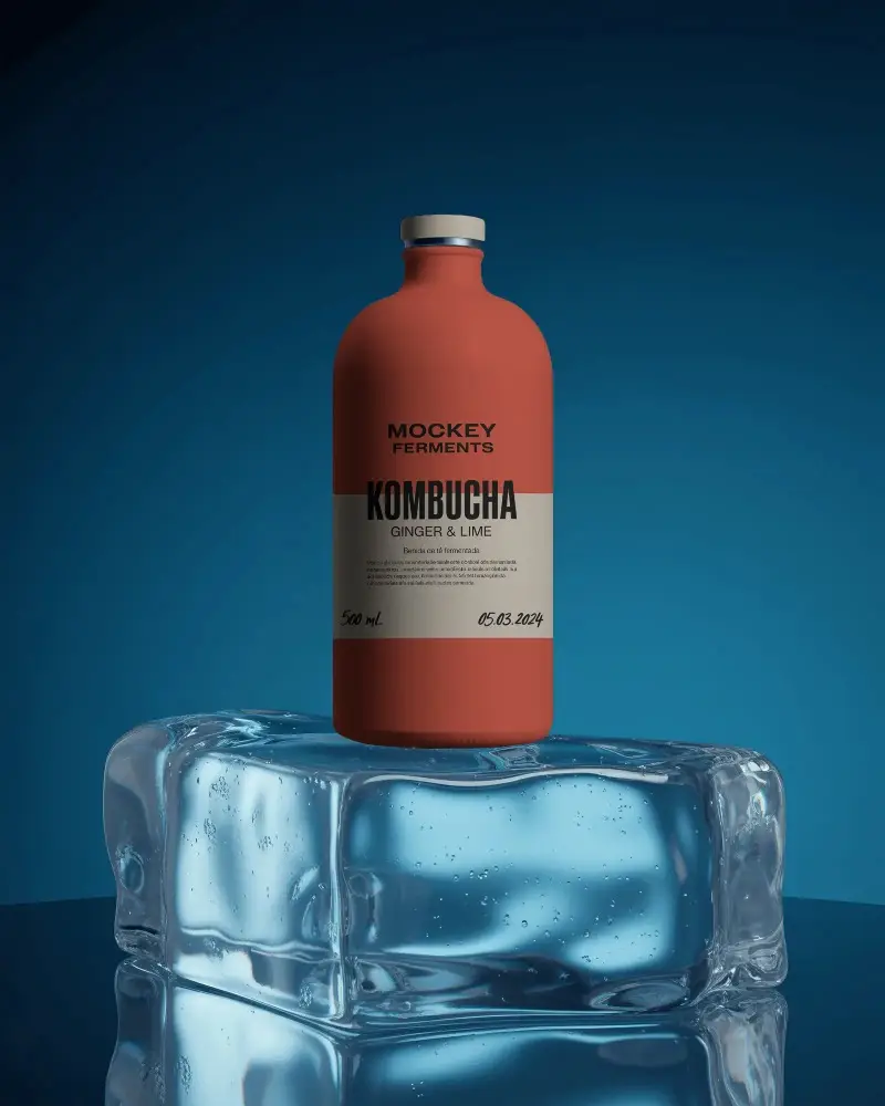 Modern Clean Minimalist Bottle Mockup With Smooth Curves For Premium Product Presentation