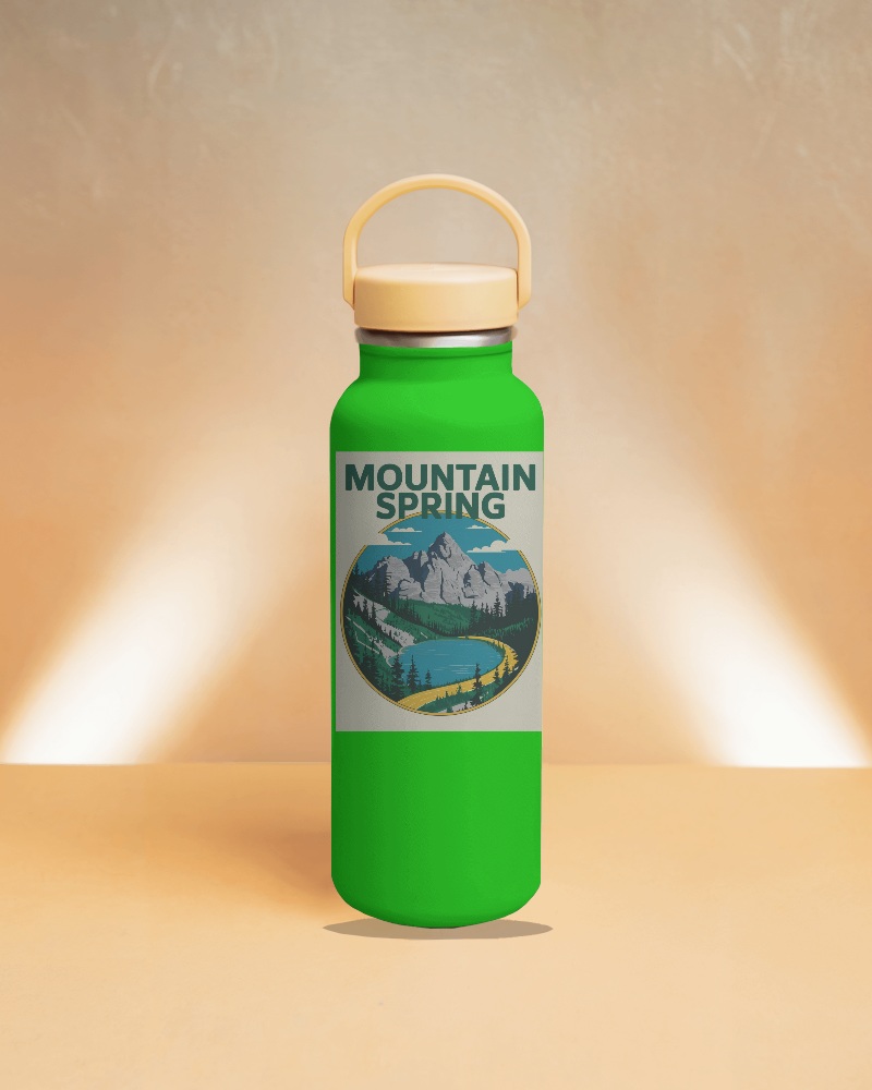 Plastic Water Bottle Mockup Yellow Handle In Soft Sunlit Interior Design Minimal And Stylish