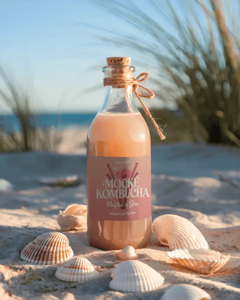 Natural Beach Inspired Bottle Mockup For Eco Friendly Product Packaging Design