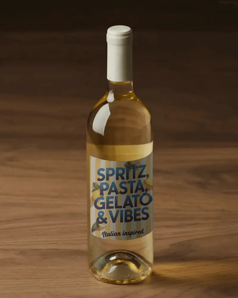 Premium Clear Wine Bottle Mockup With Blank Label For Custom Design Presentation