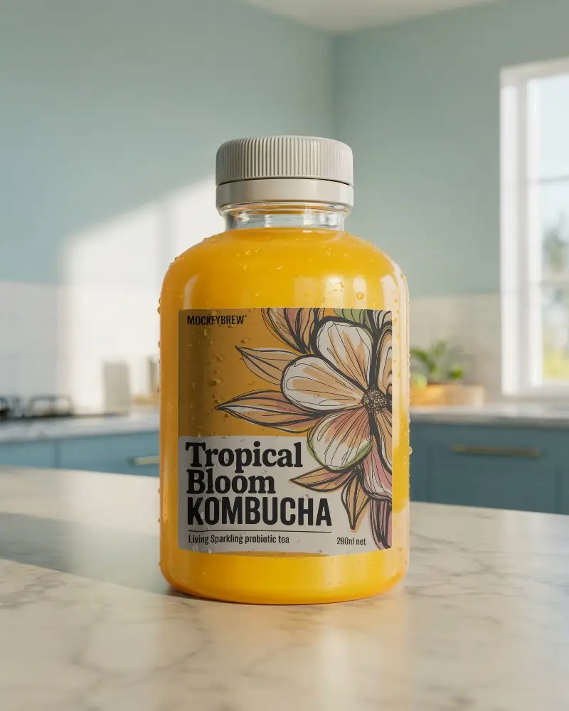 Premium Beverage Bottle Mockup For Juice Water Or Smoothie Packaging Design Presentation 0198