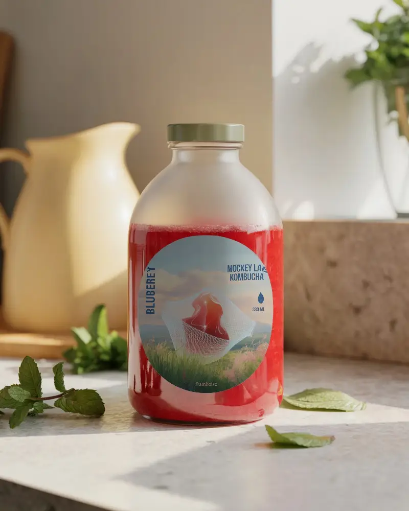 Premium Glass Bottle Mockup With Cylindrical Shape For Beverage Packaging Designs 0220