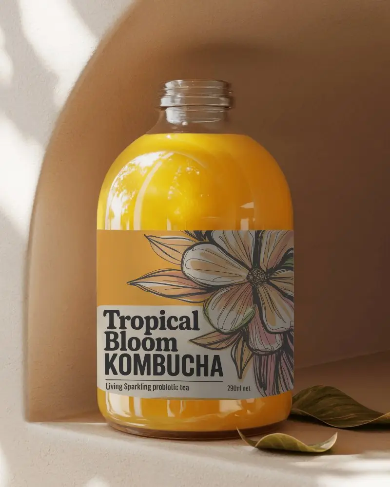 Clear Rounded Bottle Mockup For Natural Drinks Or Cosmetic Product Presentation 0228