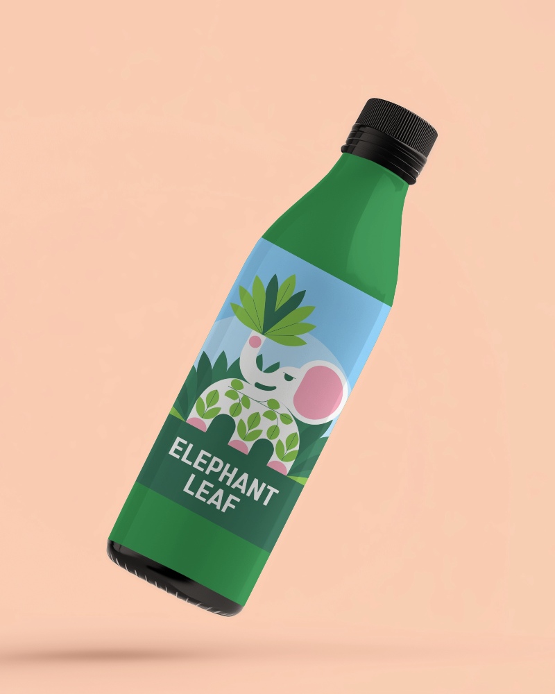 Floating Minimalist Bottle Mockup With Black Cap On Soft Peach Background Clean And Modern Style 023