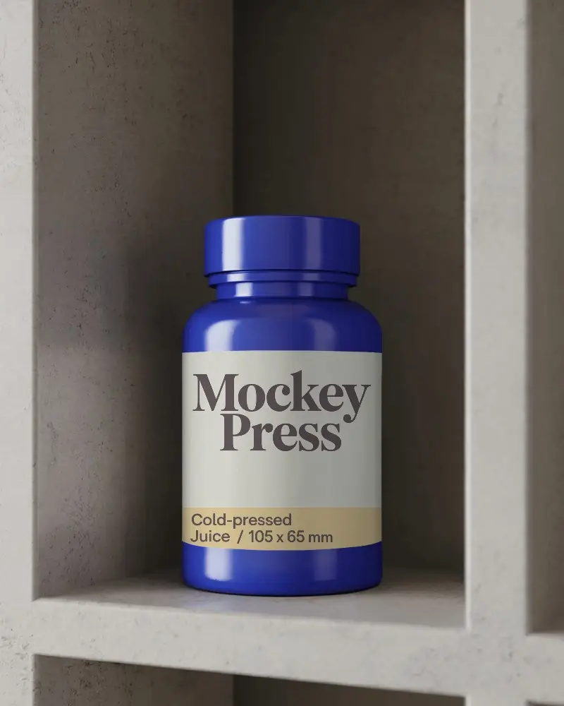 Premium Plastic Pill Bottle Mockup For Healthcare Products And Supplement Packaging 0272