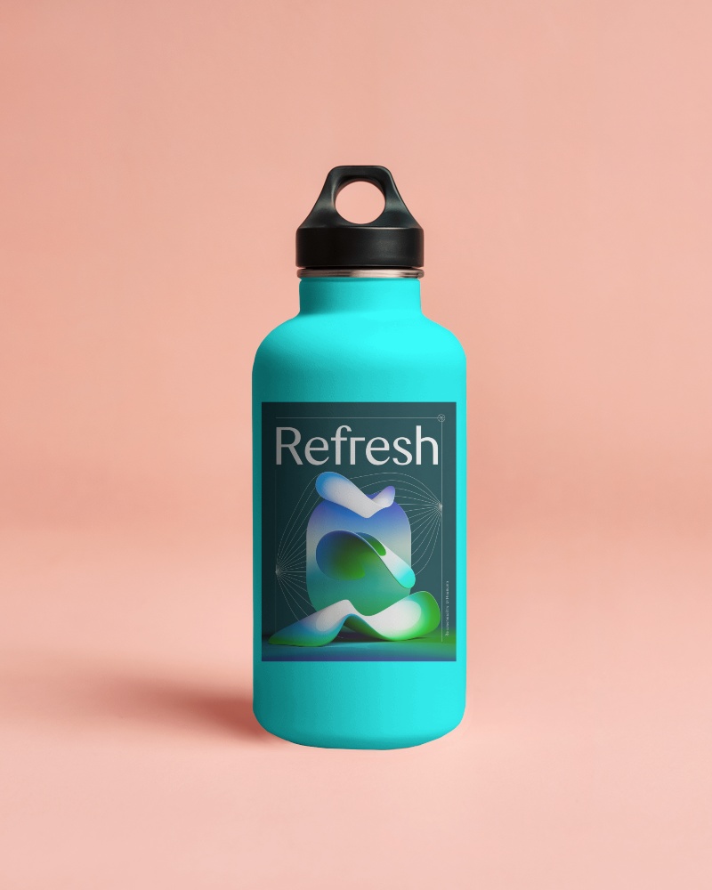 Sleek Bottle Mockup White Matte Bottle With Black Sports Cap On Soft Pink Background Modern And Stylish Design 028