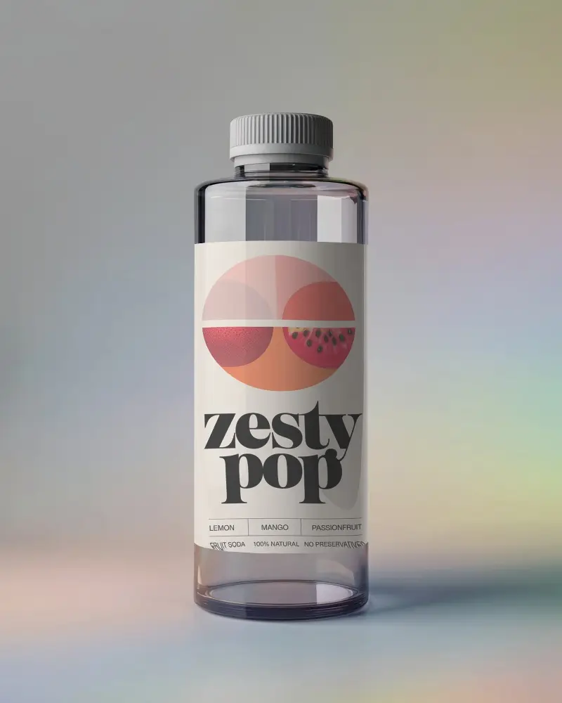 Clear Plastic Bottle Mockup With White Label Perfect For Cosmetic Or Beverage Packaging Design